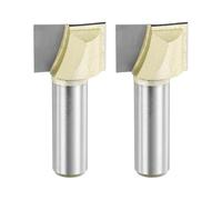 QUARKZMAN 2 Piezas Barrena de Limpieza Inferior de 1" Diámetro 1/2" Vástago Cortador de Carburo con Punta de Carburo para Fresado y Cepillado de Superficies para Carpintería Eficientes