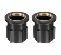 QUARKZMAN 2 Piezas Base Fija De Tuerca De Grifo, DI 1.18" x A 1.85" Tuerca De Fijación De Plástico Para Grifo, Conjunto De Grifo Fijo Para Cocina Y Baño, Negro