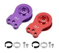 QUARKZMAN 2 Piezas Brazo De Servo 25T Ajustable Con 3 Agujeros De Alta Torque De Aleación De Aluminio Para Modelos RC 1/10 De Coche Camión Robot Barco Avión Rojo Y Púrpura