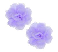 QUARKZMAN 2 Piezas Broche De Flor Grande De 5 Pulgadas De Tela De Satén Para Mujer Broches Elegantes De Flor De Organza Para Boda Baile Fiesta Vestido Sombrero Accesorios Purple
