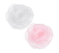 QUARKZMAN 2 Piezas Broche De Flor Grande De Tela De Satén Para Mujer Broches Florales Elegantes De Organza Para Boda Baile Fiesta Vestido Sombrero Accesorios Blanco Rosa