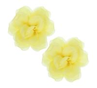 QUARKZMAN 2 Piezas Broche De Flor Grande De Tela De Satén Para Mujeres Broches Florales Elegantes De Organza Para Boda Baile Fiesta Vestido Sombrero Accesorios Amarillo