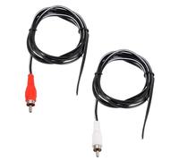 QUARKZMAN 2 Piezas Cable De Audio RCA Para Subwoofer De 5 Pies 1 Conector RCA Macho A Cable Pelado Para Amplificador Teatro En Casa Blanco Y Rojo