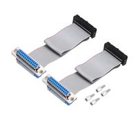 QUARKZMAN 2 Piezas Cable De Cinta Plana 26 Pines Gris DB25 Hembra A FC-26P Paso De 2.54mm Longitud De 20cm Cable De Puerto Serial DB Para Computadora Pantalla LED DVD Con 4 Tornillos