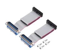 QUARKZMAN 2 Piezas Cable De Cinta Plana 26 Pines Gris DB25 Macho A FC-26P Paso De 2.54mm Longitud De 20cm Cable De Puerto Serial DB Para Computadora Pantalla LED DVD Con 4 Tornillos