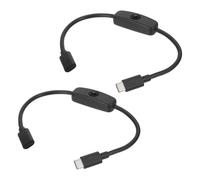 QUARKZMAN 2 Piezas Cable Extensión USB Tipo C Con Interruptor, Núcleo Cobre 20AWG 5A USB C Macho A Hembra Con Interruptor Encendido/Apagado, Cable Carga 0.28m Tiras