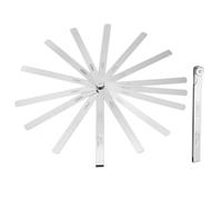 QUARKZMAN 2 Piezas Calibre De Espesor Métrico 0.05-1mm 14 Láminas 150mm Juego De Calibres Ovalados De Acero Inoxidable 3CR13 Herramienta De Medición De Holgura Para Reparación Bujía