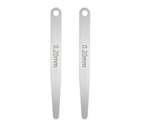 QUARKZMAN 2 Piezas Calibre De Espesores Métrico 0.2mm Lámina Simple Oval Calibre De Espesores 304 Acero Inoxidable Herramienta De Medición De Holguras Para Reparación Válvula Guitarra Bujía