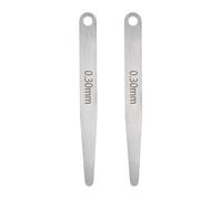 QUARKZMAN 2 Piezas Calibre De Espesores Métrico 0.3mm Hoja Simple Oval Calibre De Espesores Acero Inoxidable 304 Herramienta De Medición De Holgura Para Reparación Válvula Guitarra Bujía