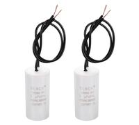 QUARKZMAN 2 Piezas CBB60 Condensador De Arranque, 3uF 450V 2 Hilos Condensador Eléctrico Para Motor De Compresor De Aire Para Lavadora, Refrigerador, Aire Acondicionado, Blanco