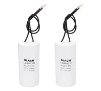 QUARKZMAN 2 Piezas CBB60 Condensador De Arranque, 45uF 450V 2 Hilos Condensador Eléctrico Para Motor De Compresor De Aire Para Lavadora, Refrigerador, Aire Acondicionado, Blanco