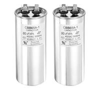 QUARKZMAN 2 Piezas CBB65 Condensador, 80uF 450V Condensador De Arranque Redondo Para Motor Eléctrico AC Compresor HVAC Generador Acondicionador De Aire Bomba De Calor