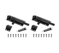 QUARKZMAN 2 Piezas Cerradura De Barra Deslizante 4 Pulgadas Cerradura De Seguridad Para Puerta De Acero Inoxidable Con Tornillos Cerradura Deslizante Redonda Negro