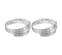 QUARKZMAN 2 Piezas Cinta Métrica Autoadhesiva 250mm-0-250mm Regla Adhesiva Para Mesa Con Agujeros Y Punto Central De Medición En Aluminio (Empieza Desde El Medio)