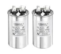 QUARKZMAN 2 Piezas Condensador CBB65 15uF 450V Condensador De Arranque Redondo Para Motor Eléctrico AC Compresor HVAC Generador Acondicionador De Aire Bomba De Calor