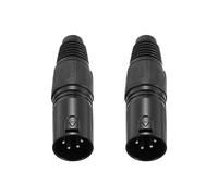 QUARKZMAN 2 Piezas Conector XLR Macho De 4 Pines, Accesorios De Enchufe Para Cable De Micrófono Para Mezcladora, Amplificador De Potencia, Negro - 2.64 Pulgadas