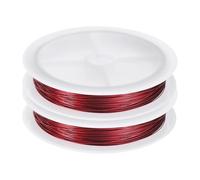 QUARKZMAN 2 Piezas De Alambre De 82 Pies De Longitud Calibre 28 Acero Inoxidable Alambre Para Joyería Resistente Al Deslustre Para Suministros De Fabricación De Joyería Color Vino Tinto