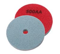 QUARKZMAN 2 Piezas De Almohadillas De Diamante 4" Diámetro 500 Grano Lija De Fibra Almohadilla Para Uso Húmedo Rueda Para Piedra Concreto Mármol Esmeriladora Pulidora, Rojo Azul Claro
