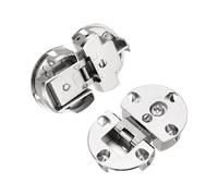 QUARKZMAN 2 Piezas De Bisagras Ocultas De 90 Grados 2.28" x 1.46" Bisagra Oculta Para Puertas De Gabinete En Aleación De Zinc Para Escritorio Plegable De Computadora Color Plata