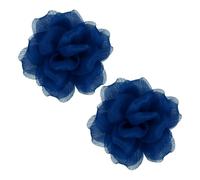 QUARKZMAN 2 Piezas De Broche De Flor Grande De Satén Para Mujer Broches Florales Elegantes De Organza Para Boda Baile Fiesta Ropa Vestido Sombrero Accesorios Azul Marino