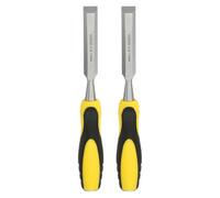 QUARKZMAN 2 Piezas De Cincel De Madera De Acero Punta Plana 11/16" Hoja Herramienta Manual De Carpintería Con Mango De Plástico Antideslizante Tallado Carpintería Amarillo-Negro