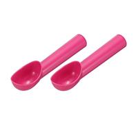 QUARKZMAN 2 Piezas De Cucharones De Helado De Plástico, Cucharas De Fruta Sacabolas De Sandía Utensilios De Cocina Para Helado Yogur Pastel Melón Rojo