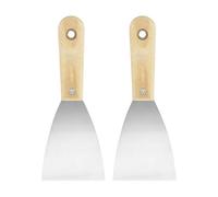 QUARKZMAN 2 Piezas de Espátula de Acero al Carbono de 3" con Mango de Madera para Extender agramasa en Seco, Rascar Paredes para Papel Pintado y Pintura