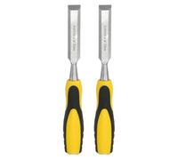 QUARKZMAN 2 Piezas De Formón De Acero Para Madera Hoja De 13/16" Formón Plano Herramienta Manual Con Mango De Plástico Antideslizante Amarillo-Negro