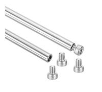 QUARKZMAN 2 Piezas De Guía Lineal De Varilla De Eje, 6 X 400 Mm/0.24 X 15.75 Pulgadas Varillas De Acero Lineales Huecas Con Extremos Templados Y Cromados Con Tornillos, Máquina CNC