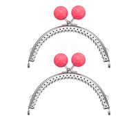 QUARKZMAN 2 Piezas De Marco De Bolso De Metal 10.5cm/4.13" Cuentas Plateadas Cierre De Beso Arco Grabado cuadros Para Bolsos Hacer Bolso De Mano Monedero Rosa Oscuro