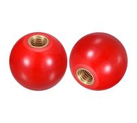 QUARKZMAN 2 Piezas De Perillas De Bola Roscadas, M12 Roscado Femenino Perilla De Bola Termoestable 40mm Diámetro Mangos De Operación Redondos Con Insertos De Máquina, Rojo