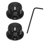 QUARKZMAN 2 Piezas De Perillas De Potenciómetro Estriadas De Aluminio 1/4" Para Control De Volumen Y Tono Para Guitarra Mezclador De Audio Amplificador Negro