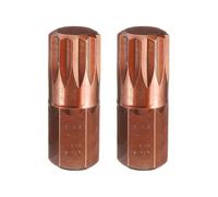 QUARKZMAN 2 Piezas De Punta De Destornillador Torx M12 Vástago Hexagonal | De 10 mm Longitud De 30 mm Acero S2 A Prueba De Manipulación Cabeza De 12 Puntas Puntas De Destornillador Hexagonal