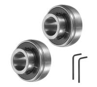 QUARKZMAN 2 piezas de rodamientos de bloque de almohada UC204-12 3/4" Unidades de rodamientos de agujero de cromo de acero (GCR15) con carcasa de rodamiento montada en brida con llave