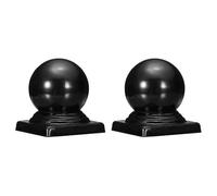 QUARKZMAN 2 Piezas De Tapas Para Postes De Valla De 3.1x3.1 Pulgadas, Tapa Decorativa De Hierro Con Forma De Cúpula Y Bola Superior Impermeable Para Postes Cuadrados De Metal O Madera.