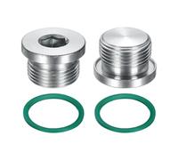 QUARKZMAN 2 Piezas De Tapón De Tubería Con Cabeza Hexagonal Interna G3/4, Tapón De Enchufe Roscado De Acero Al Carbón Universal Con O-Ring Verde Para Terminar Extremos Drenajes