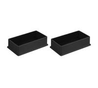 QUARKZMAN 2 Piezas de Tapones Cuadrados para Pata de Silla de PVC, 100mm x 50mm OD, Tapa de Protección para Patas de Muebles Negras, Cubiertas para Pies de Mesa