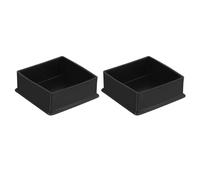 QUARKZMAN 2 Piezas de Tapones Cuadrados para Patas de Silla de PVC, 80mm x 80mm OD, Tapas de Protección para Patas de Muebles Negras, Protectores de Suelo para Mesa