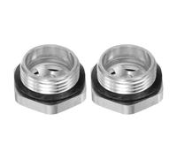 QUARKZMAN 2 Piezas de Visor de Aceite para Compresor de Aire G1" Rosca Macho Medidor de Nivel de Líquido de Aleación de Aluminio con Cabeza Hexagonal, Color Plata