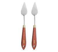 QUARKZMAN 2 Piezas Espátula Pintura Herramienta Pintura 2.36" x 1.18" Hoja Acero Inoxidable En Forma Lágrima Longitud 8.66" Espátulas Pintura Con Agujero Mango Madera Haya, Rojo/Plateado