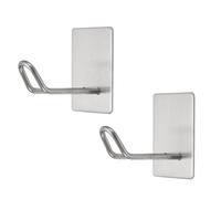 QUARKZMAN 2 Piezas Ganchos De Pared Autoadhesivos Grandes Impermeables De Acero Inoxidable Ganchos Adhesivos Para Toallas Y Armarios Colgadores Baño Cocina Lavabo Puerta Plata