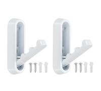 QUARKZMAN 2 Piezas Ganchos De Pared Plegables, Aleación De Aluminio Ganchos Para Colgar Pesados De Montaje En Pared Con Accesorios De Instalación Ahorro De Espacio, Ovalado, Blanco Mate