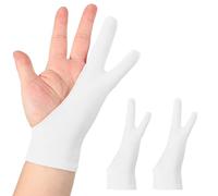 QUARKZMAN 2 Piezas Guante De Dibujo para Artistas Guante De Gráficos Transpirable con Dos Dedos para Mano Derecha E Izquierda Tableta Gráfica Papel Boceto (Talla L)