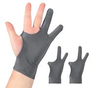 QUARKZMAN 2 Piezas Guante De Dibujo para Artistas, Guante De Gráficos Transpirable con Dos Dedos para Mano Izquierda O Derecha En Tableta Gráfica Papel Boceto (Talla M), Gris