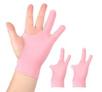 QUARKZMAN 2 Piezas Guante De Dibujo para Artistas, Guante De Pintura Transpirable con Dos Dedos para Mano Izquierda O Derecha Tableta Gráfica Papel Boceto (Talla M), Rosa
