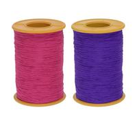 QUARKZMAN 2 piezas Hilo Elástico de Costura 500 metros 0.5mm de Grosor Látex Costura Artesanal para Coser a Mano, Fruncir, Bordar, Máquina de Coser, Morado Oscuro y Rojo Rosa
