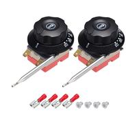 QUARKZMAN 2 Piezas Interruptor Termostato 250V 16A 30-110°C Termostato Capilar Control De Temperatura Para Hornos Freidoras Refrigeradores Calentadores