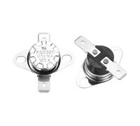 QUARKZMAN 2 Piezas KSD301 Termostato 50°C/122°F 16A Normalmente Abierto N.O Ajustable Disco Rápido Interruptor De Temperatura Para Microondas, Horno, Cafetera, Material De Baquelita