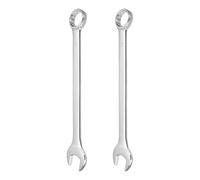 QUARKZMAN 2 Piezas Llave Combinada 27mm Métrica 12 Puntos Caja Y Boca Abierta CR-V Acero Llave De Dos Cabos Para Automóvil Tubería Muebles Maquinaria Reparación DIY Plata Blanca