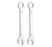 QUARKZMAN 2 Piezas Llave Combinada Mini Súper Delgada 9mm Métrica De 12 Puntas Y Extremo Abierto Herramienta De Doble Extremo En Acero Inoxidable Tubería Reparación DIY Plata